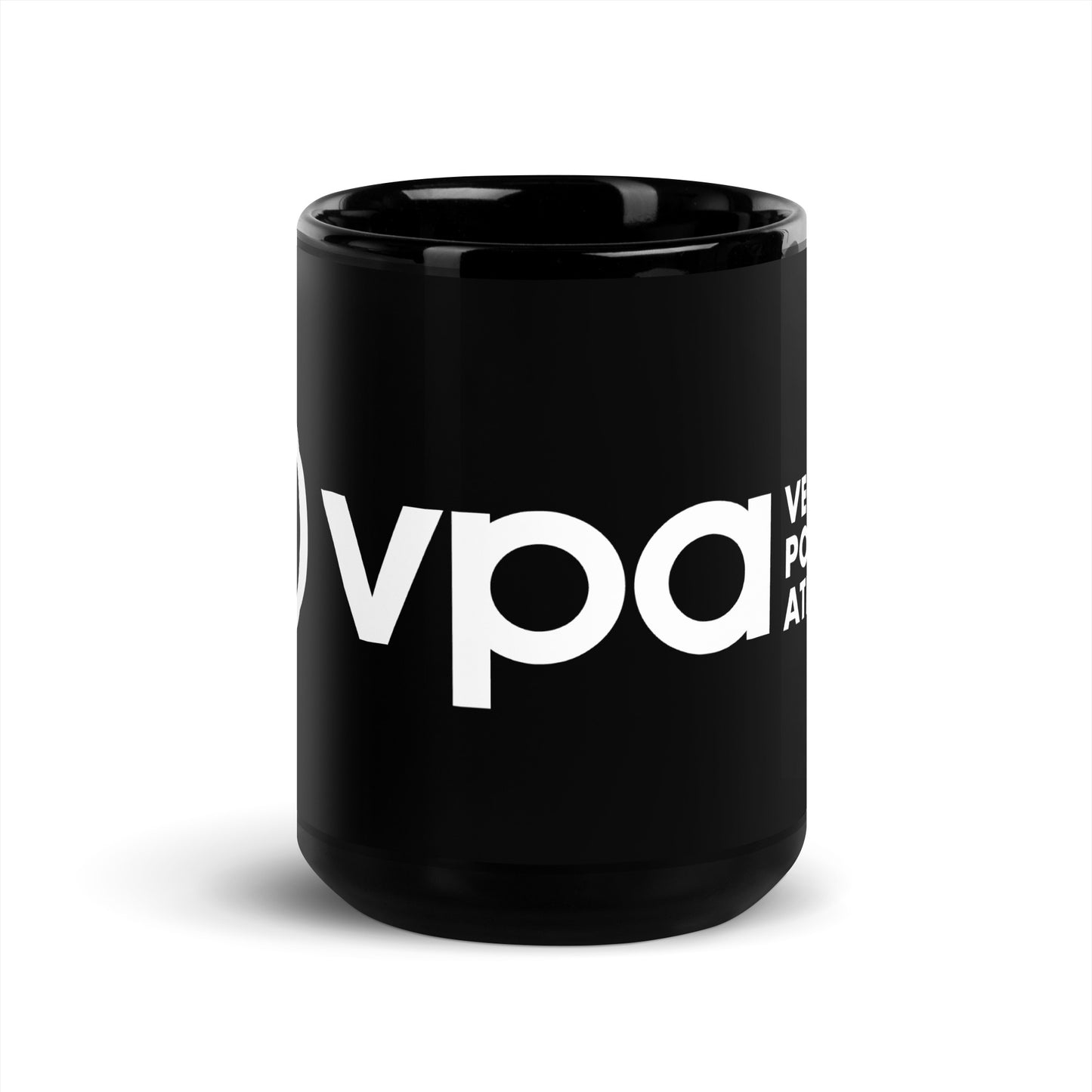 VPA Vegan Powered Athlete Black Glossy Mug