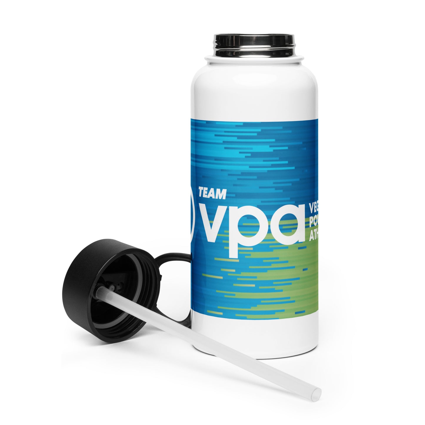 Blue Team VPA Stainless steel water bottle with a straw lid