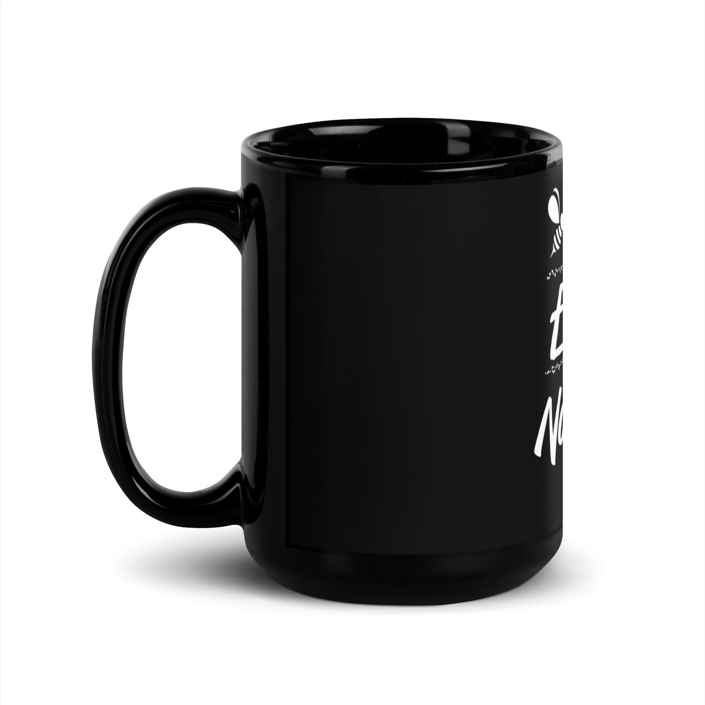 Bee Brave Black Glossy Mug