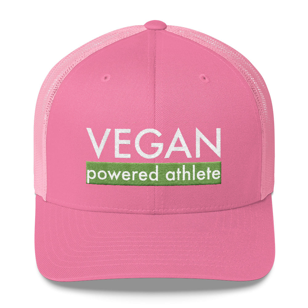 VEGAN powered athlete Green Curved Bill Trucker Hat