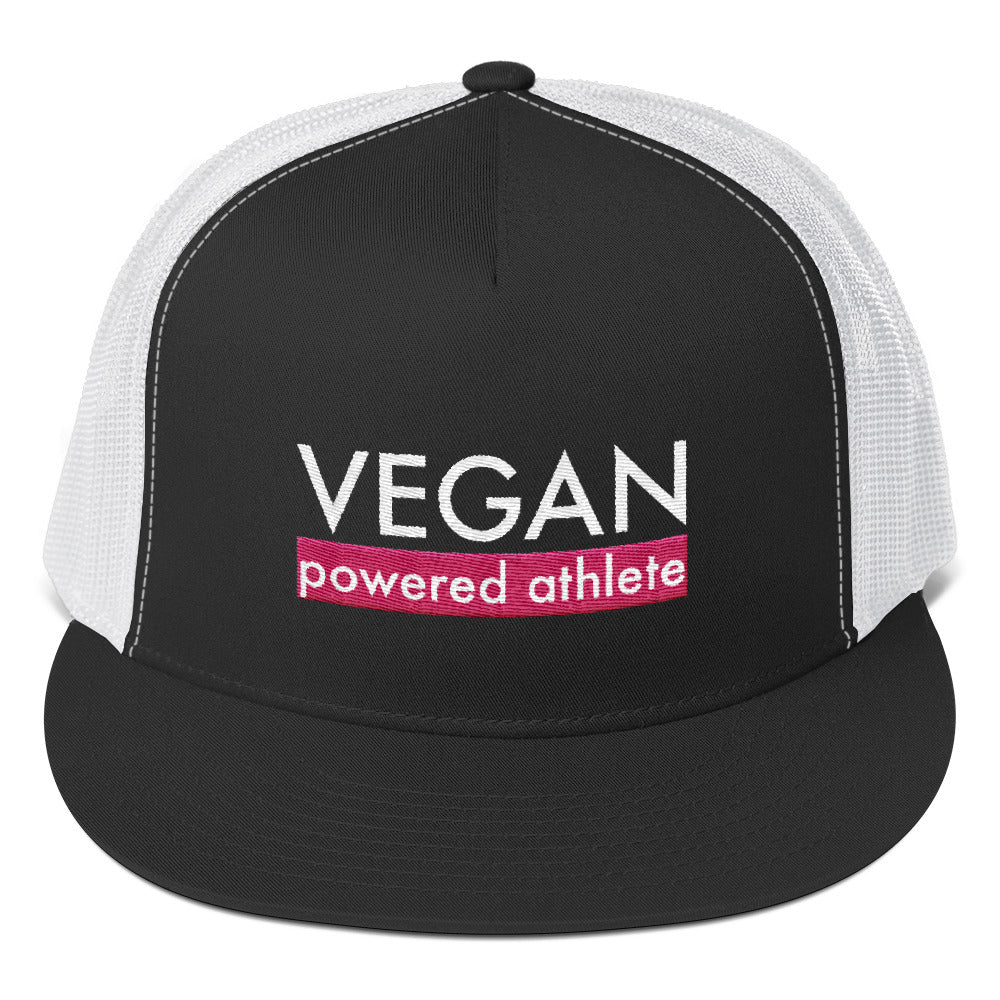 VEGAN powered athlete Pink Flat Bill Trucker Hat