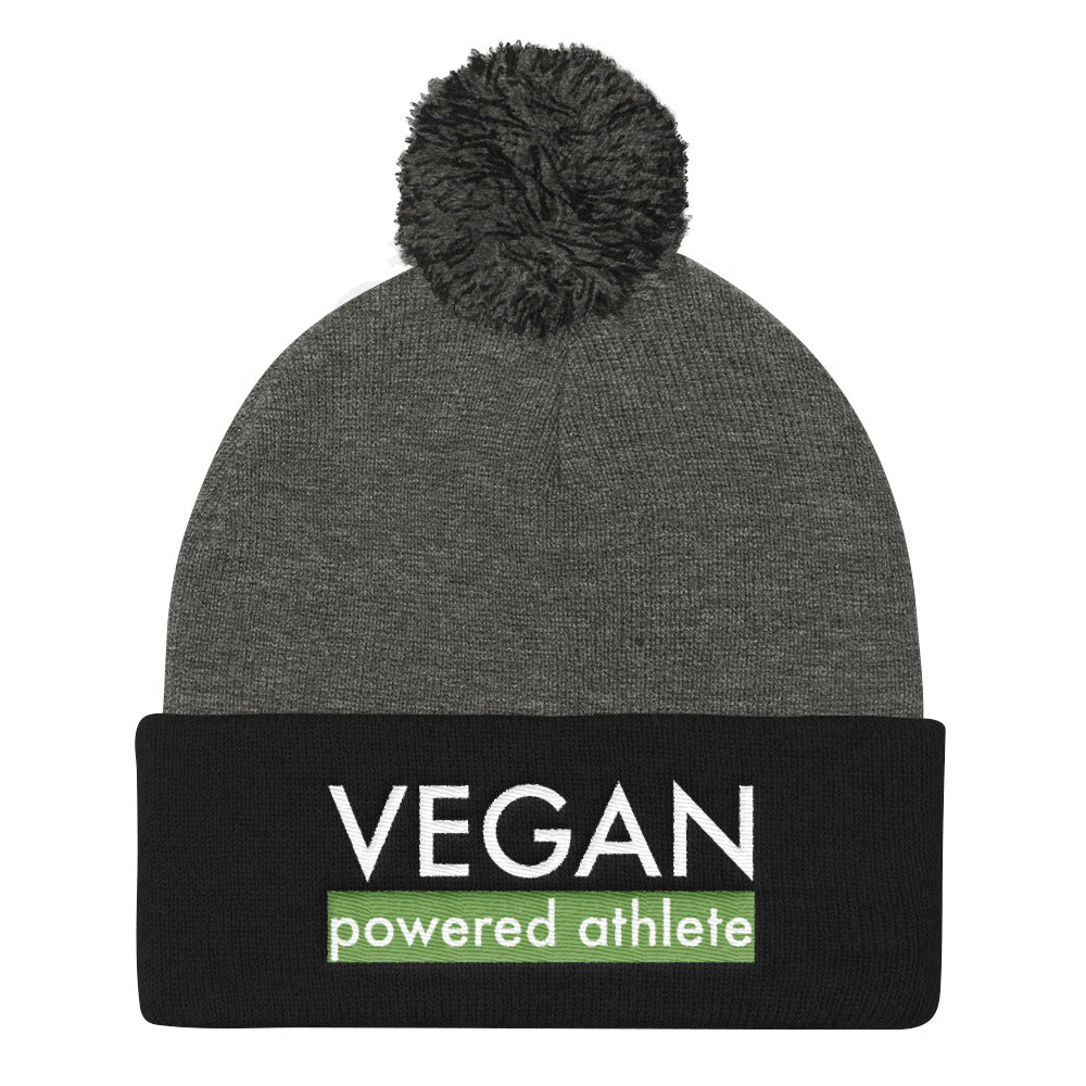 VEGAN powered athlete Green Pom Pom Knit Cap