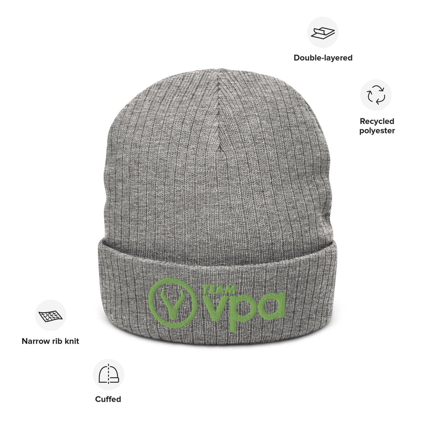 Team VPA Recycled Ribbed knit beanie