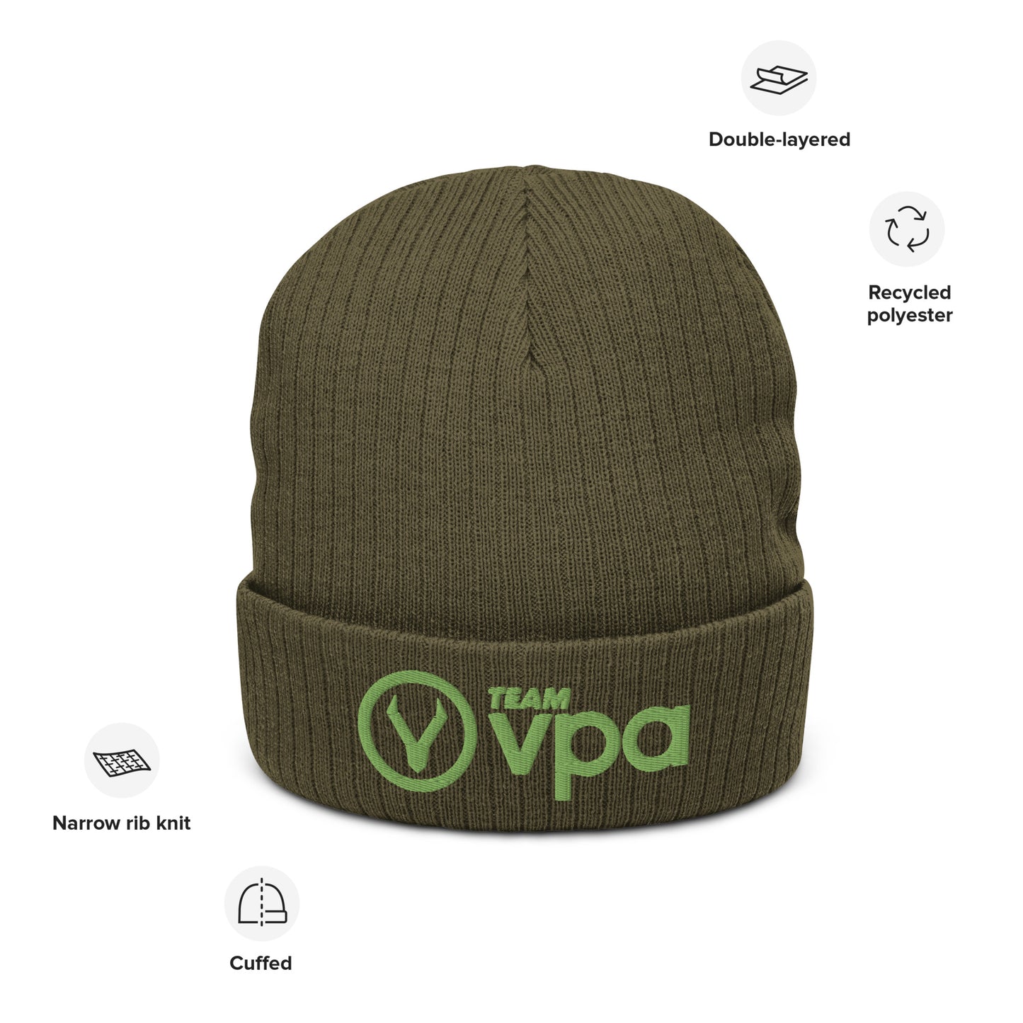 Team VPA Recycled Ribbed knit beanie