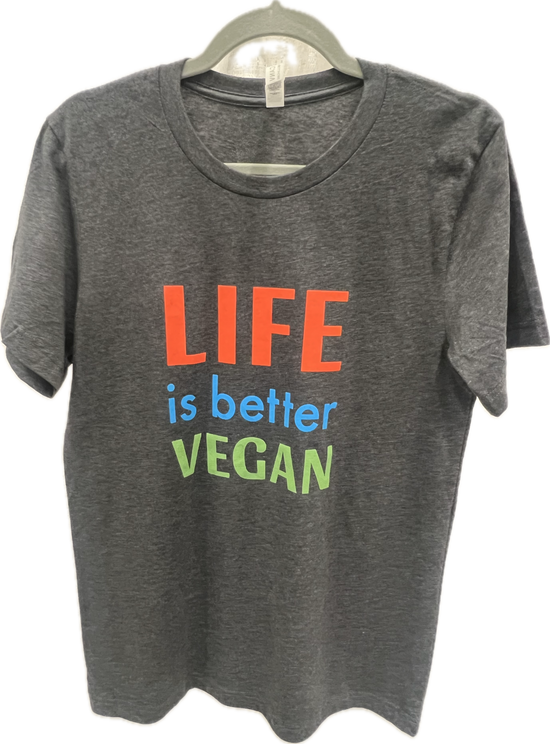 VegFest Heather Grey Life is Better Vegan Unisex T-Shirt