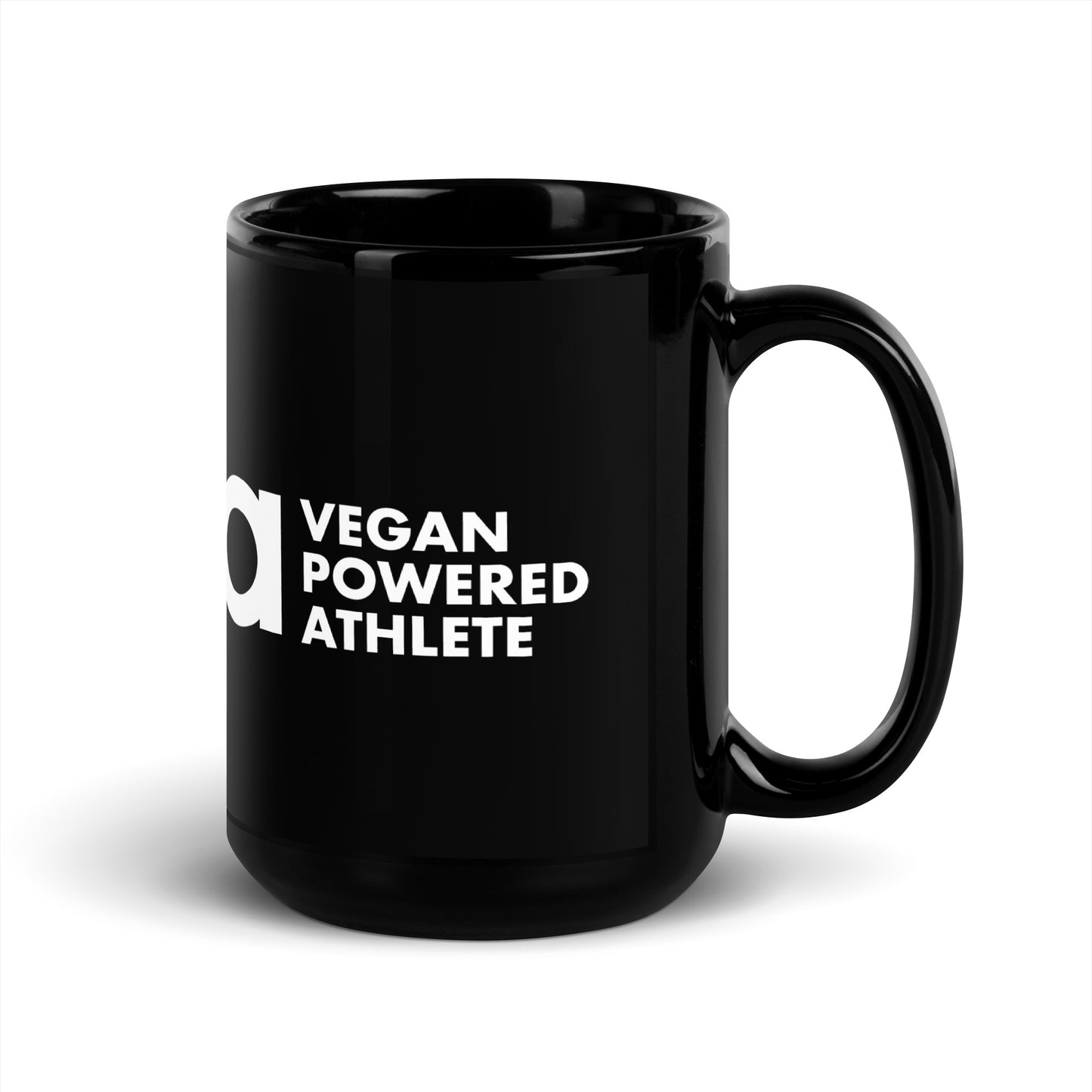 VPA Vegan Powered Athlete Black Glossy Mug