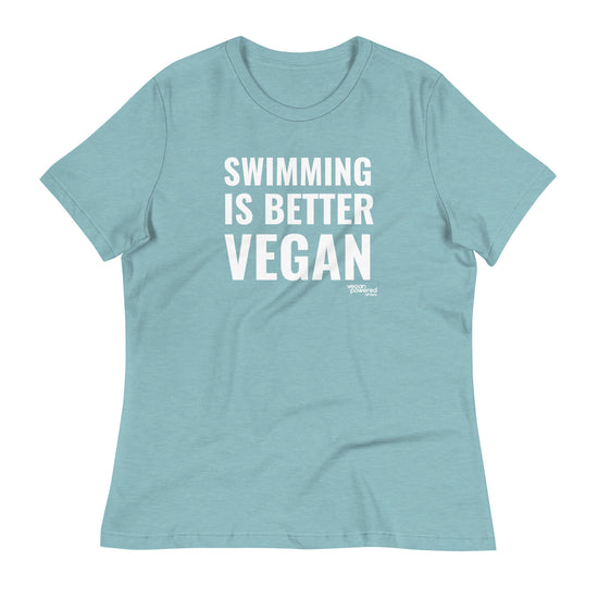 Load image into Gallery viewer, Swimming is better Vegan Women&amp;#39;s Relaxed T-Shirt
