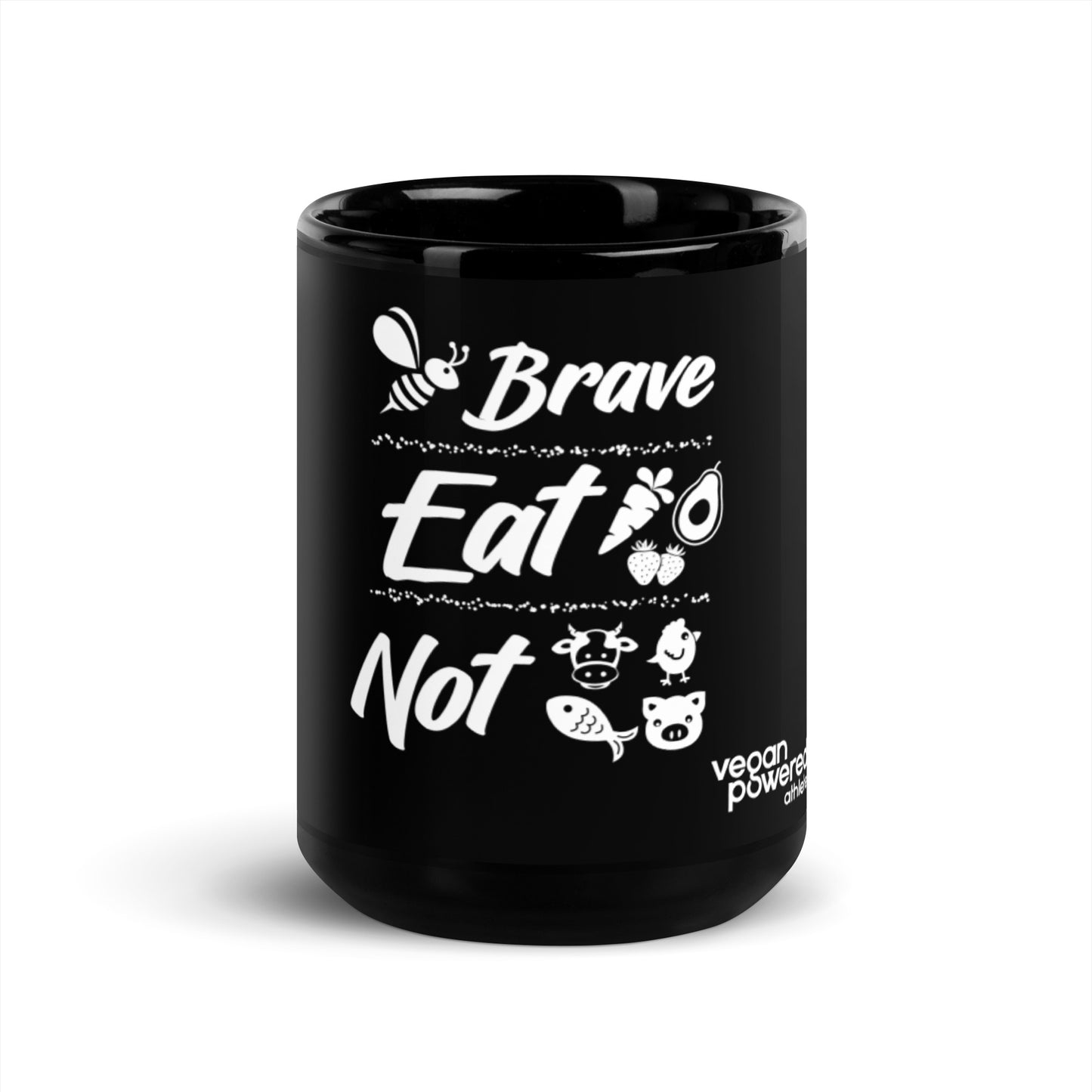 Bee Brave Black Glossy Mug