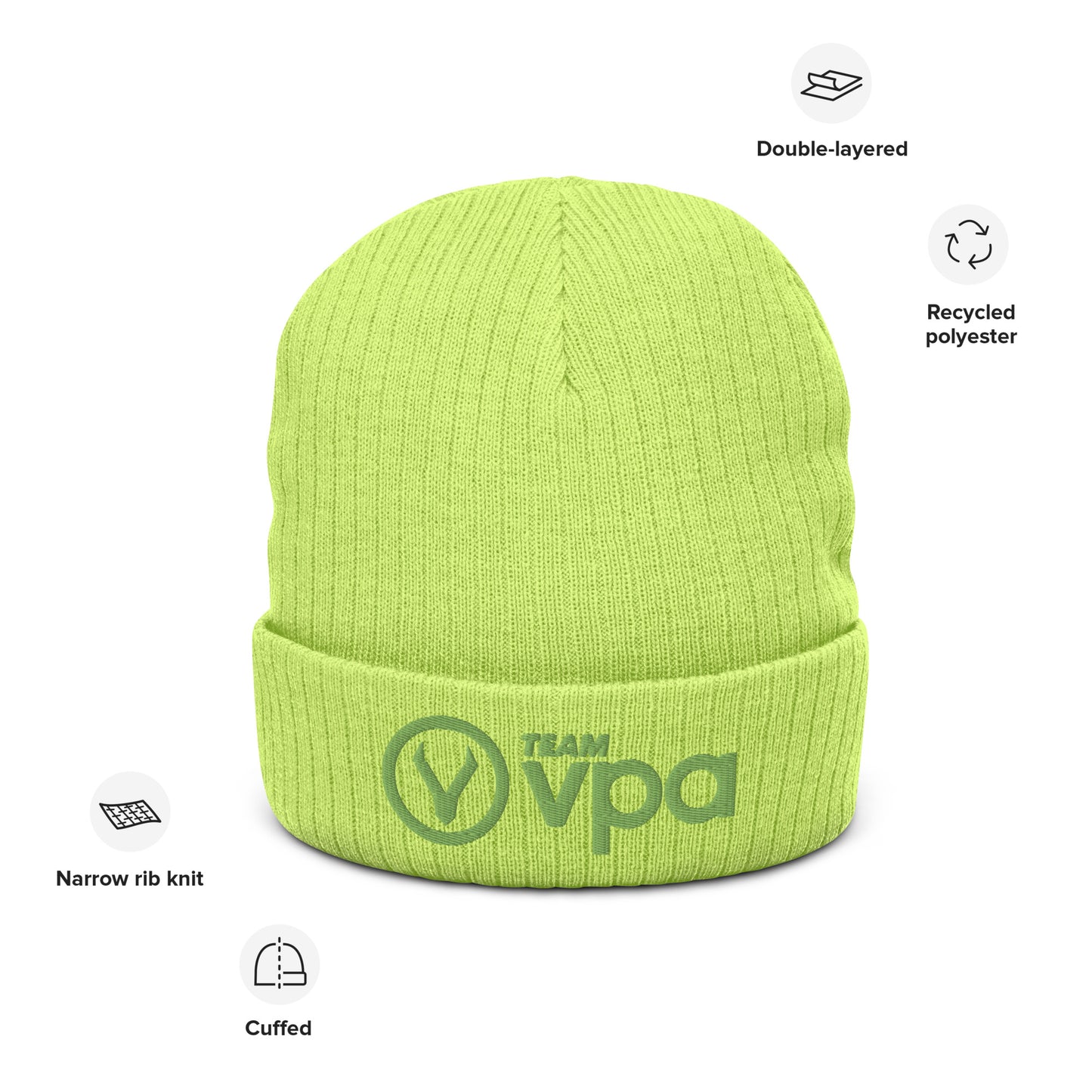 Team VPA Recycled Ribbed knit beanie